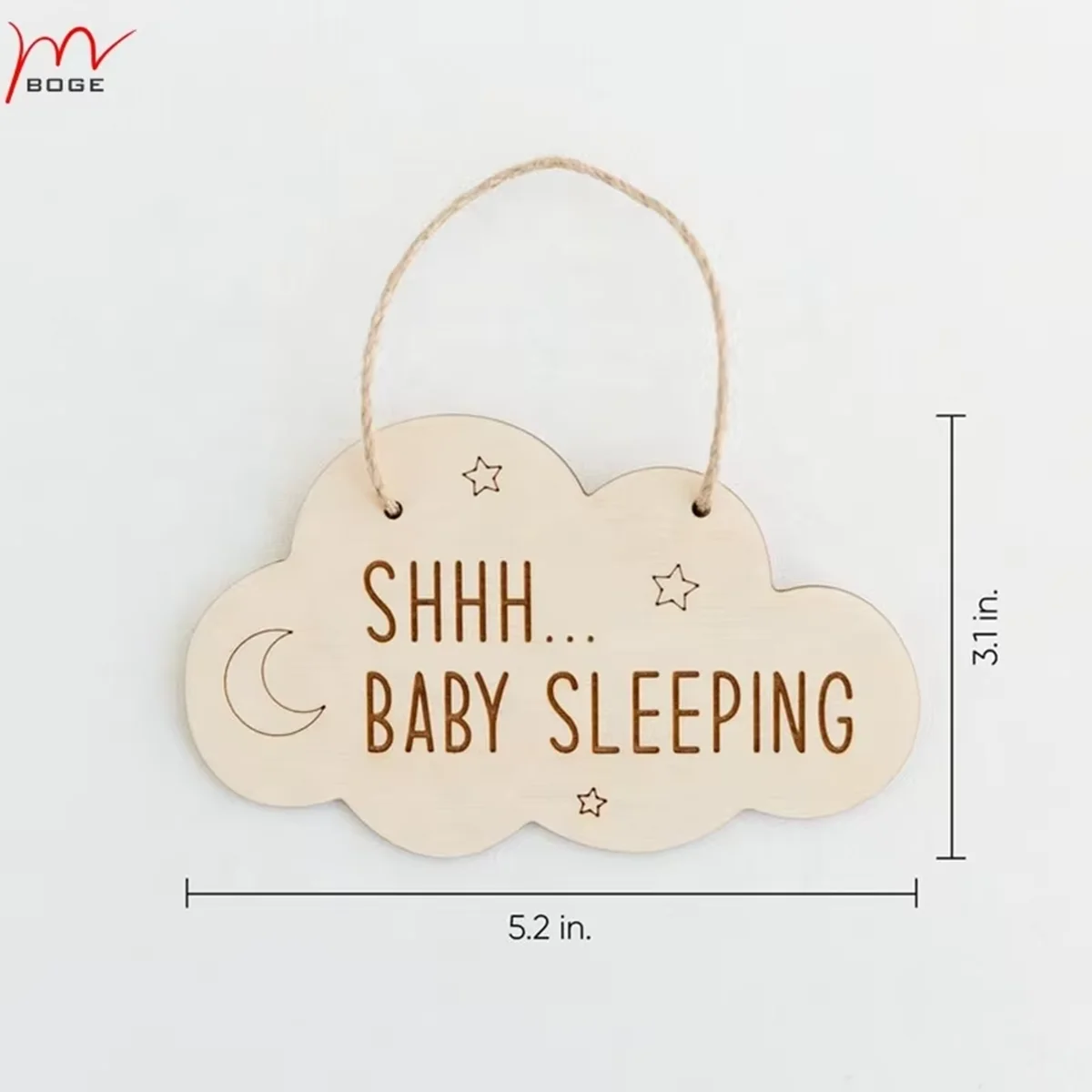 20pcs Cloud Shaped Children's Room Tags Wooden Keep Quiet Doorplate with Baby Sleeping