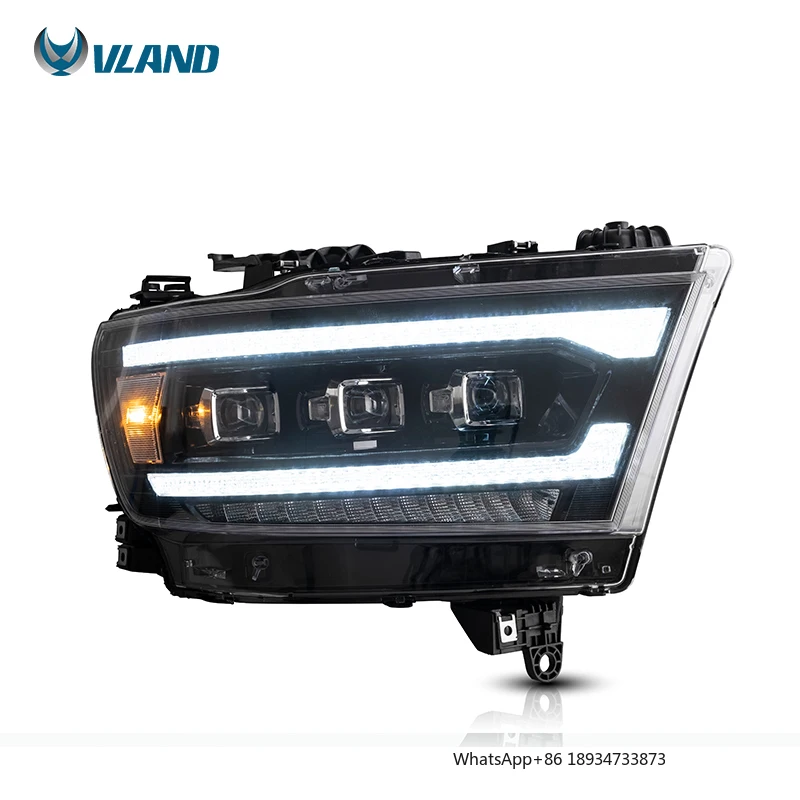 VLAND Full LED Headlights Car Head Light Lamp Assembly 2019 2020 2021 With Sequential Turn Signal For Dodge Ram 1500