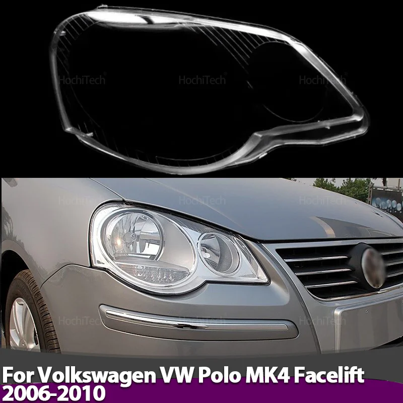 

Прозрачная крышка объектива передних фар, абажур, крышка фары для Volkswagen VW Polo MK4, лицевая панель 2006-10