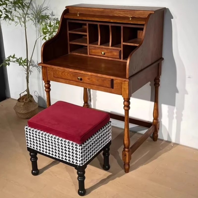 LMF  Style: Solid wood dresser, vintage multi-storage compartment dresser, unique design bedroom