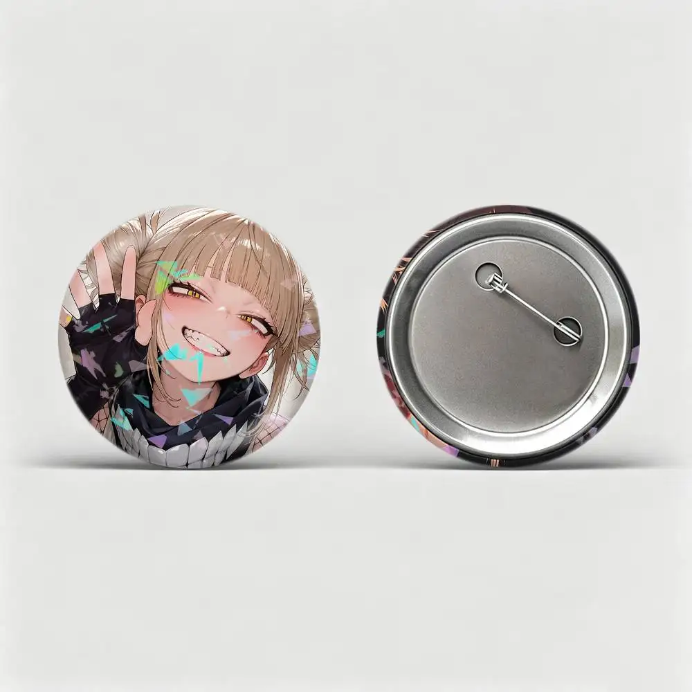 H-Himiko Toga My Hero Academia Badges Creative Tinplate Round Button PinsBrooch Badge Clothes Backpack Custom