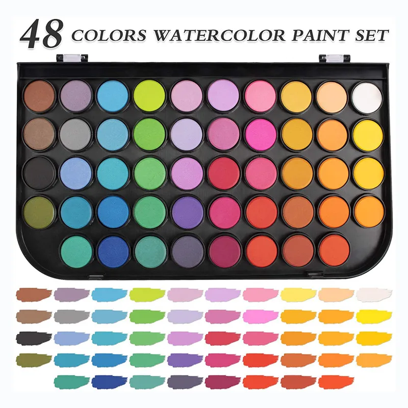 48 Colors Watercolor Paint for Painting Professional Water Color Drawing Set with Detachable Palette Back to School Art Supplies images - 6