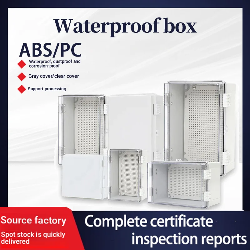 Outdoor IP66 ABS Plastic Enclosure Box Waterproof Power Junction Distribution Box for Electric Instrument Projects