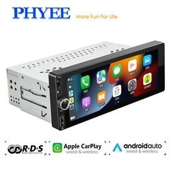 1 Din Car Radio CarPlay Android-Auto Touch Screen Multimedia MP5 Player Bluetooth Handsfree 6.86