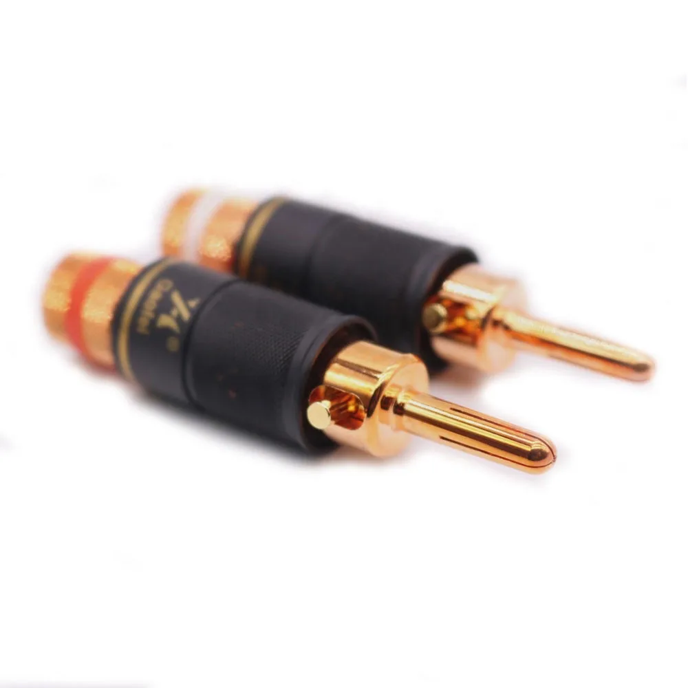 Speaker Jack High Quality YIVO XSSH 4pcs OEM ODM Pure Red Copper HIFI Male Banana Plug Connector for DIY Audio Video Cable