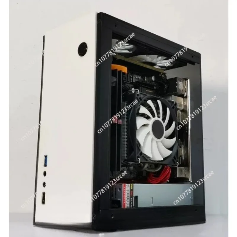 for A31S Mini ITX Side Transparent Chassis Small A4 Chassis With Non‑Aluminum 1U Power Supply For Compact PC Build