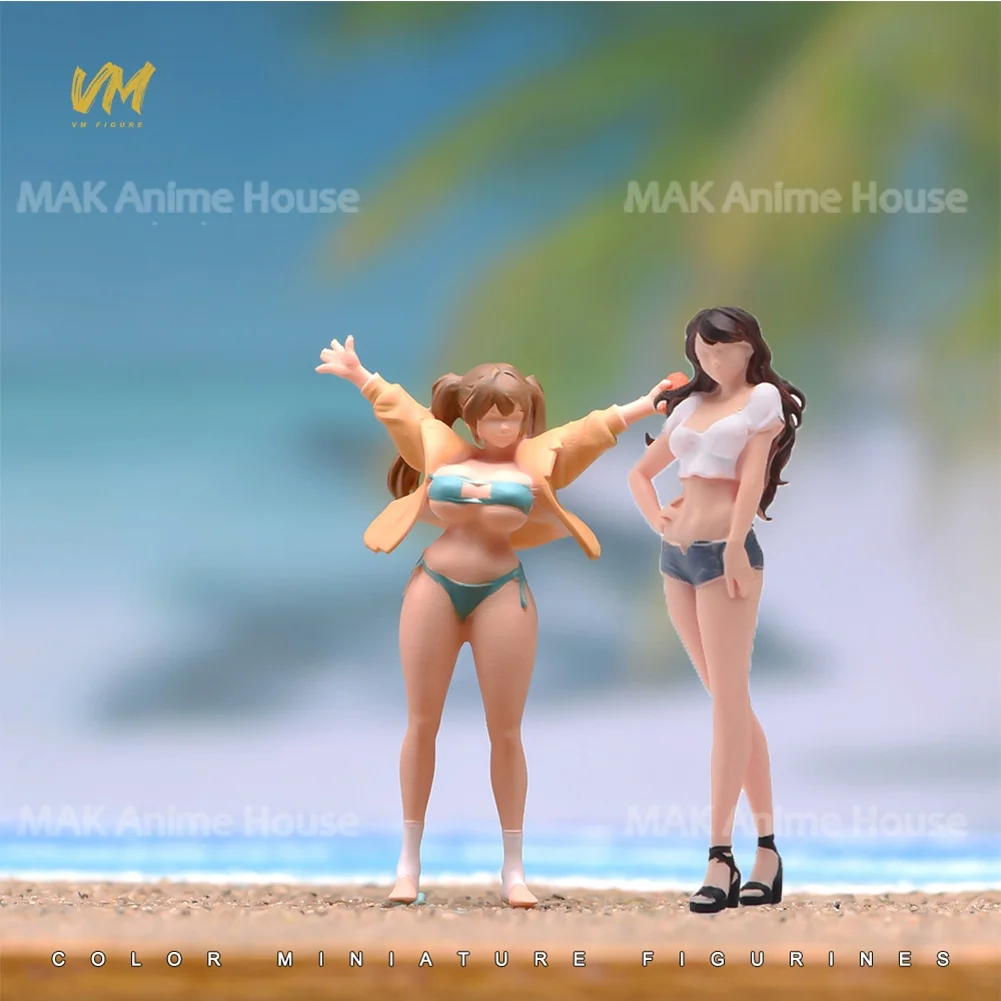 Bemalte Figuren 1/87 1/64 1/43 1/24 1/18 Badeanzug Niedliche Vollbusige Loli Lange Beine Sexy Schöne Modelle Unbemaltes Modell Szenenauto-Puppe