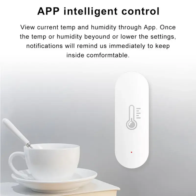 Tuya Wifi Smart Temperature And Humidity Sensor Indoor Hygrometer Controller Monitoring APP Control Work With Alexa Google Home
