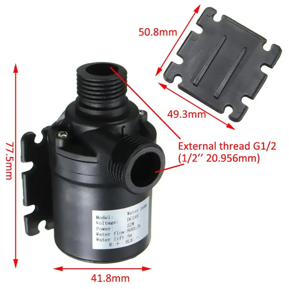 800L/H 5m DC 12V 24V Solar Brushless Motor Water Circulation Water Pump Submersibles Water Pumps