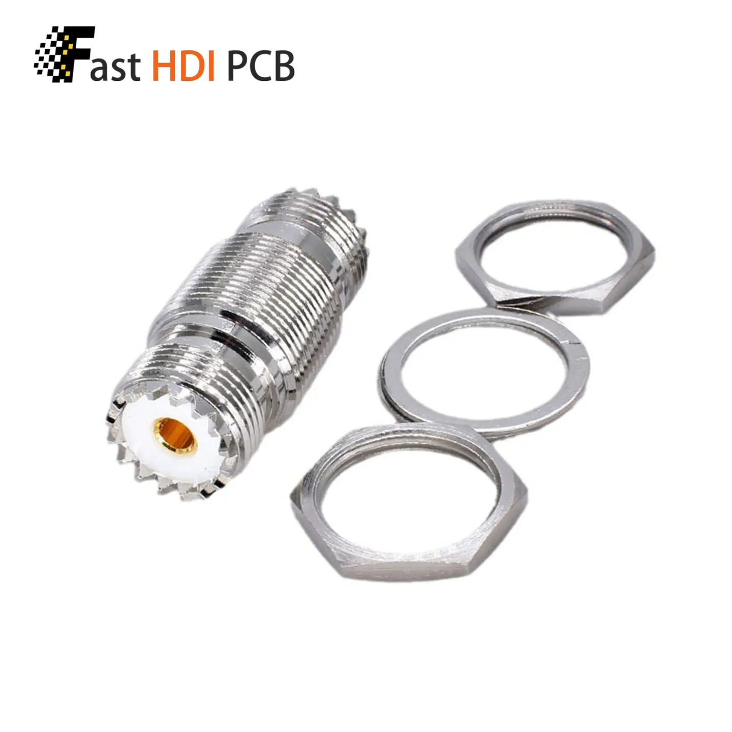 UHF-KKY Female to Female Bulkhead Adapter Double UHF Jack SO-239 with Locknut and Gasket 50 Ohm RF Coax for Antenna Panel Mount