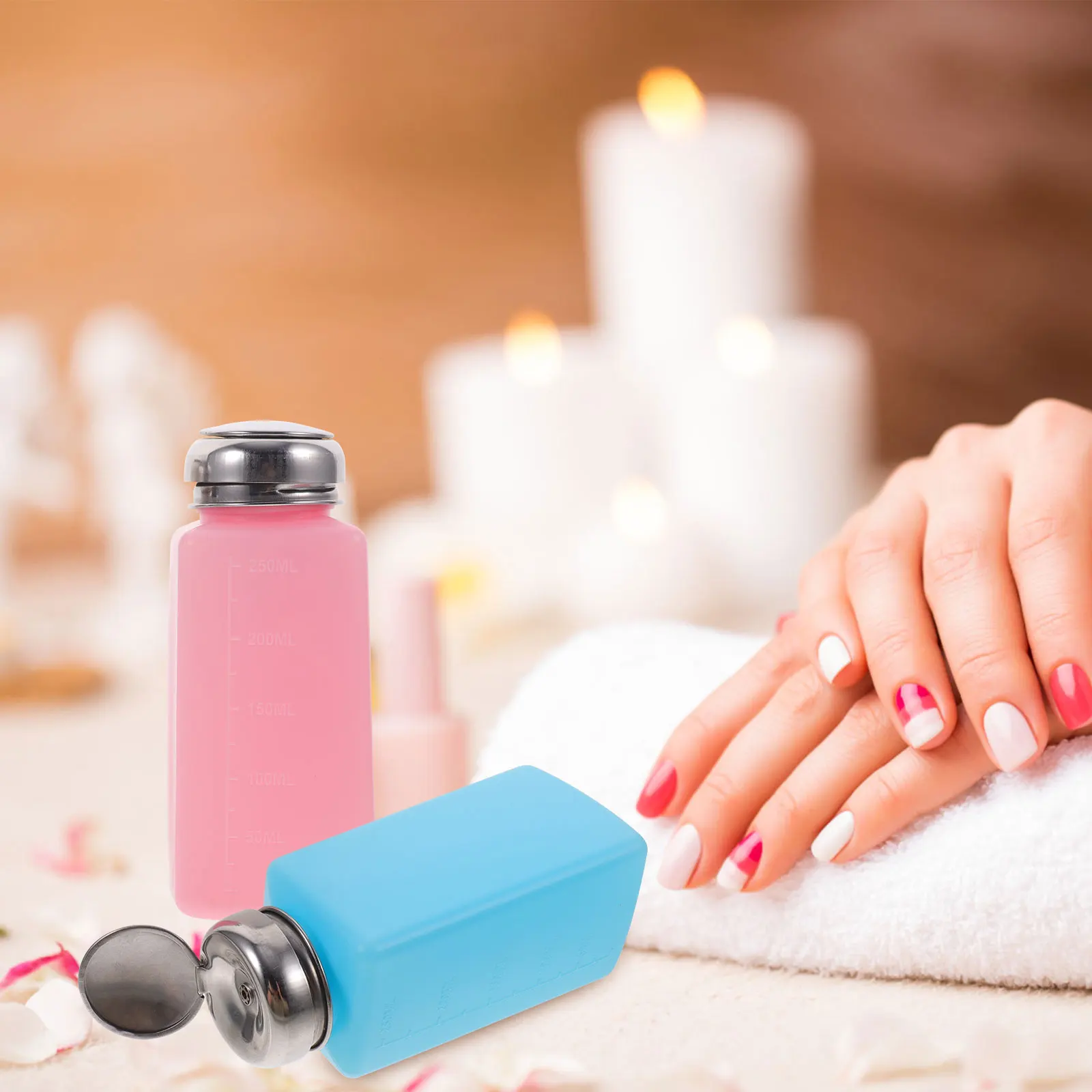 

3 Pcs Alcohol Bottle Nail Press Empty Plastic Portable Leak Proof Refillable Travel Dispensers for Liquid Storage