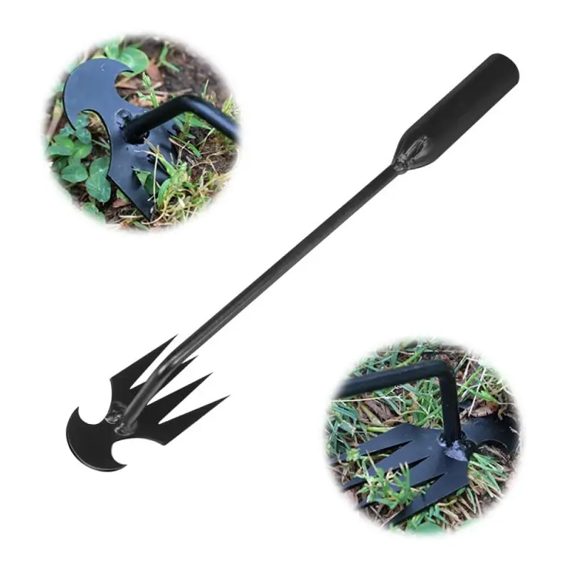 Weed Puller Tool Weeding Uprooting Weeding Tool 4 Teeths Dual Purpose Manual Weeders Tool Multifunctional Hand Weeder Tools