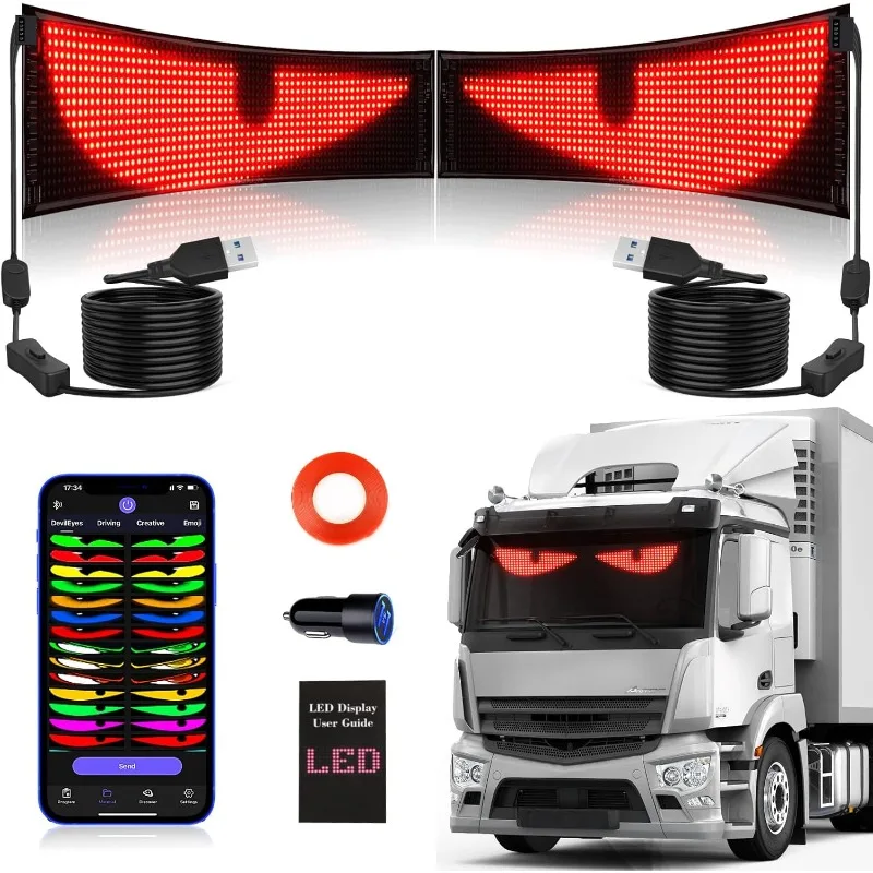 LED Matrix Pixel Panel, Scrolling LED Sign APP USB 5V Flexible Addressable RGB Pattern Graffiti Scrolling Text Animation Display