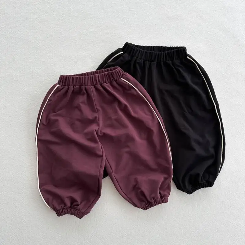 

2025 Autumn New Children Casual Pants Solid Boys Sweat Pants Fashion Baby Harem Pants Girls Loose Trousers Cotton Kids Clothes