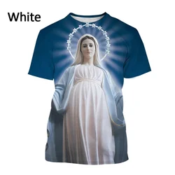 2023 Fashion Creative Blessed Virgin Mary Print Unisex 3D T-Shirt Personality Stylish Casual Short Sleeve Tops S-5XL