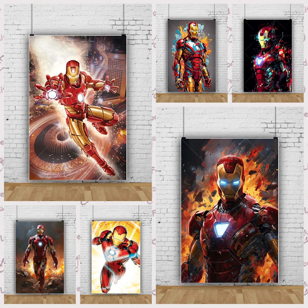 Rotes Iron Man-Thema, individuell gestaltete coole Geburtstagsparty-Dekoration für Jungen, Banner für Porträtfotografie, Studio-Requisiten, Hintergrund
