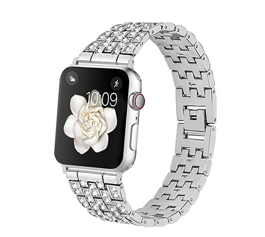 Diamond studded Watch Strap For Apple Watch series 44mm 45mm 49mm 42mm 38mm 40mm 41mm bracelet Smart watch accessories