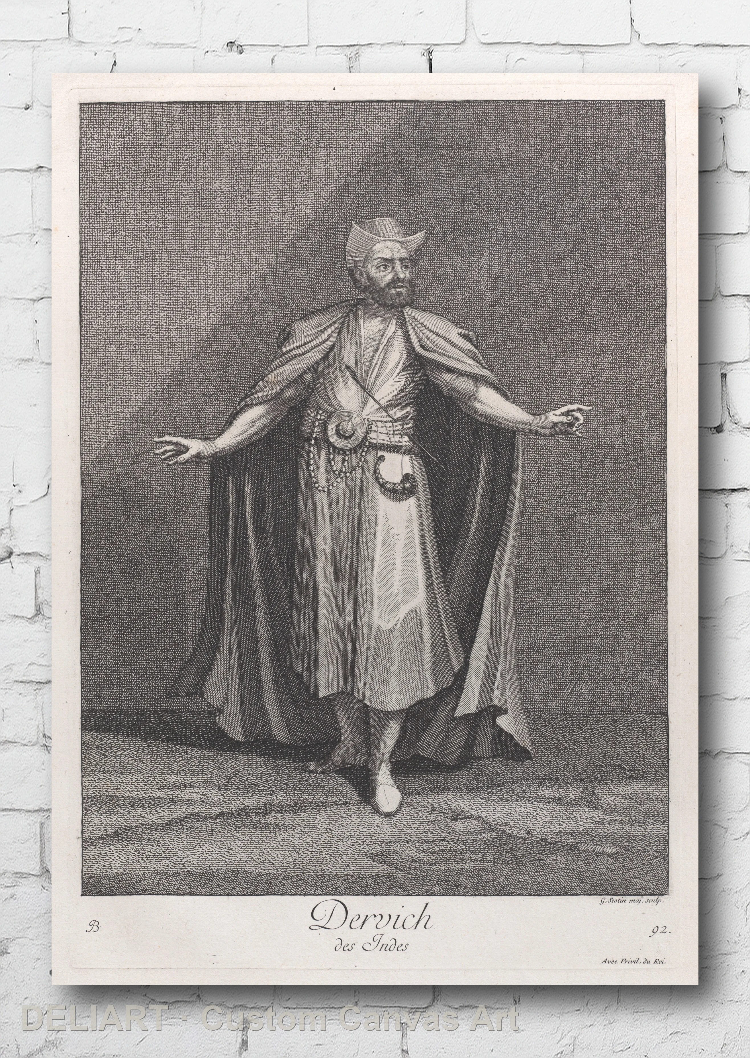 Ottoman Vintage Costume Art by Jean Baptiste Vanmour - Travel Canvas Wall Art Poster Print Vintage Home Decor Unframed