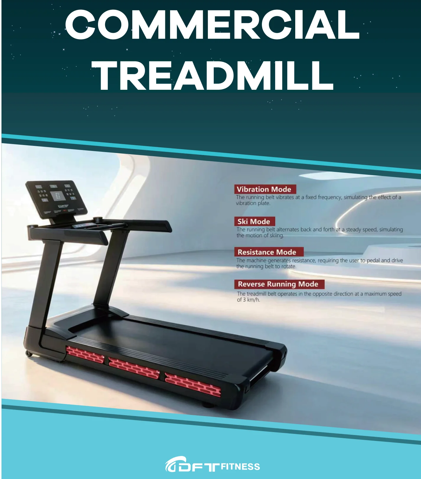 Newest 2026 Model DFT-H5 Professional Fitness Mechanical LED Screen Running Treadmill Calories Auto Incline Manufacturer