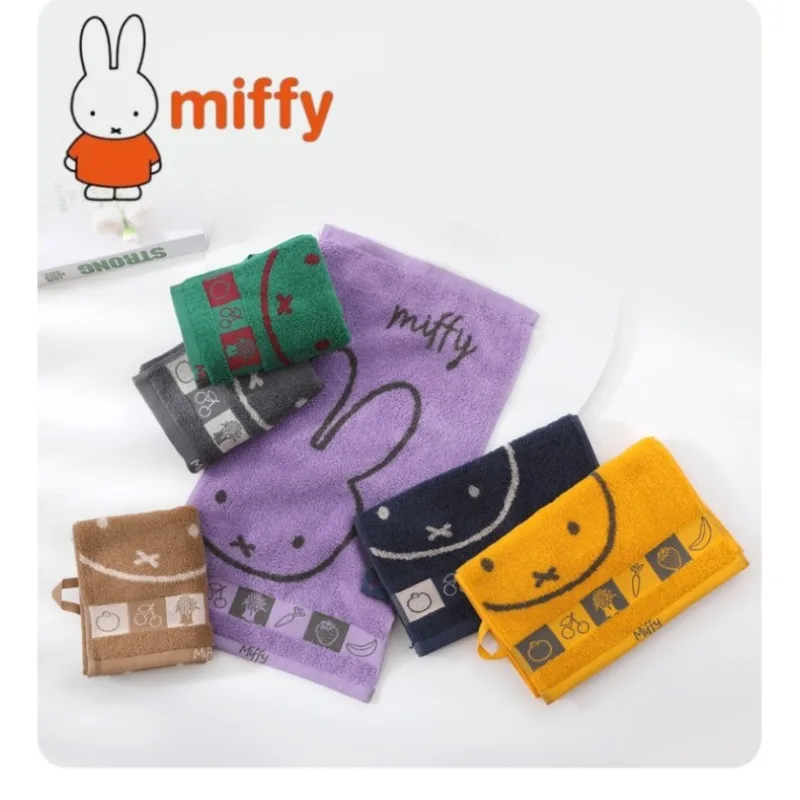 Miffy Rabbit Face Towel, Soft Absorbent Cartoon Hand Towel, Kawaii Anime Kids Bath Towel Household Daily Cleaning Towel Gift
