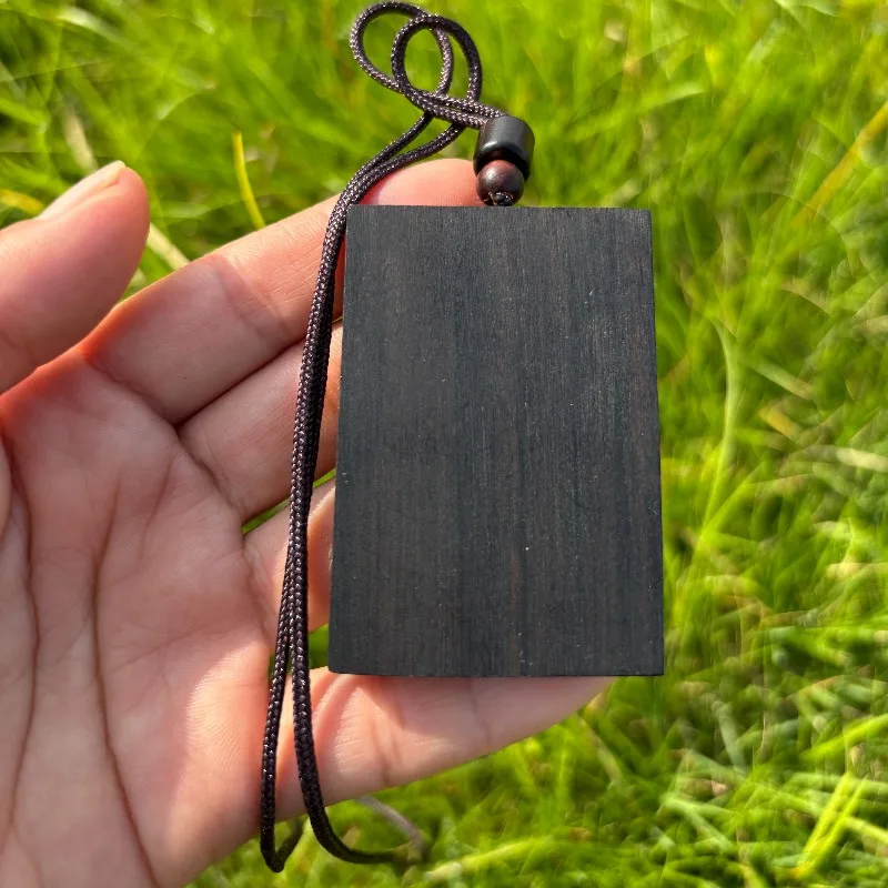 Hand-Carved Agarwood Zhenwu Emperor Pendant - Lucky Amulet, Spiritual Protection, Exquisite Wood Carving Charm Gift