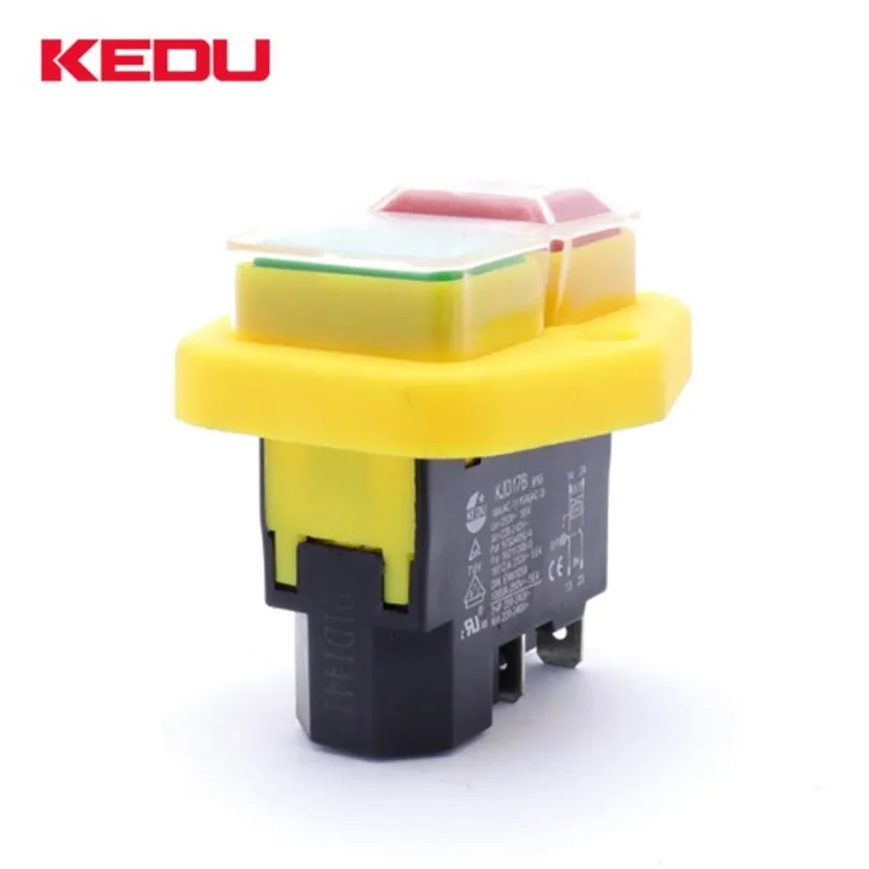 KEDU KJD17B 4Pins 16A 220-240VWaterproof Electromagnetic Pushbutton Switches for Electric Power Tools