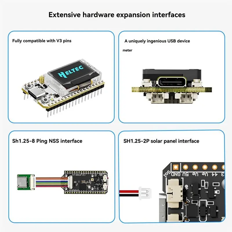 3CGRO-Heltec Meshtastic Lora 32 V4 Dev-Board GPS ESP32 SX1262 0.96Inch OLED Solar Powered Mesh Network Wifi Lora BLE Low Power