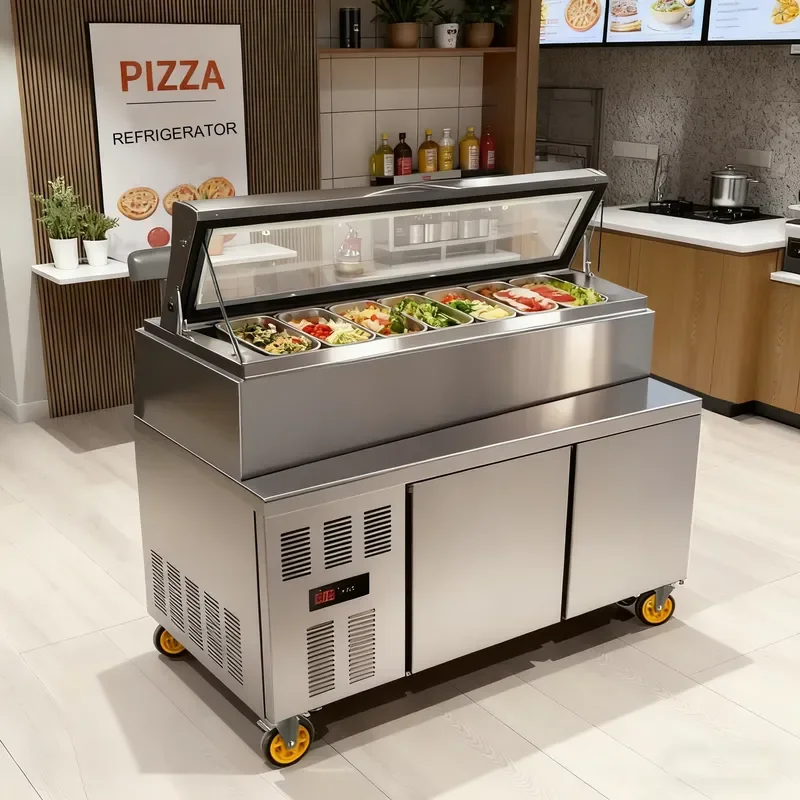 SFW Certificate Ventilated Refrigeration Food Prepare Worktable Salad Bar Sandwich Pizza Refrigerator Counter Chiller Prep