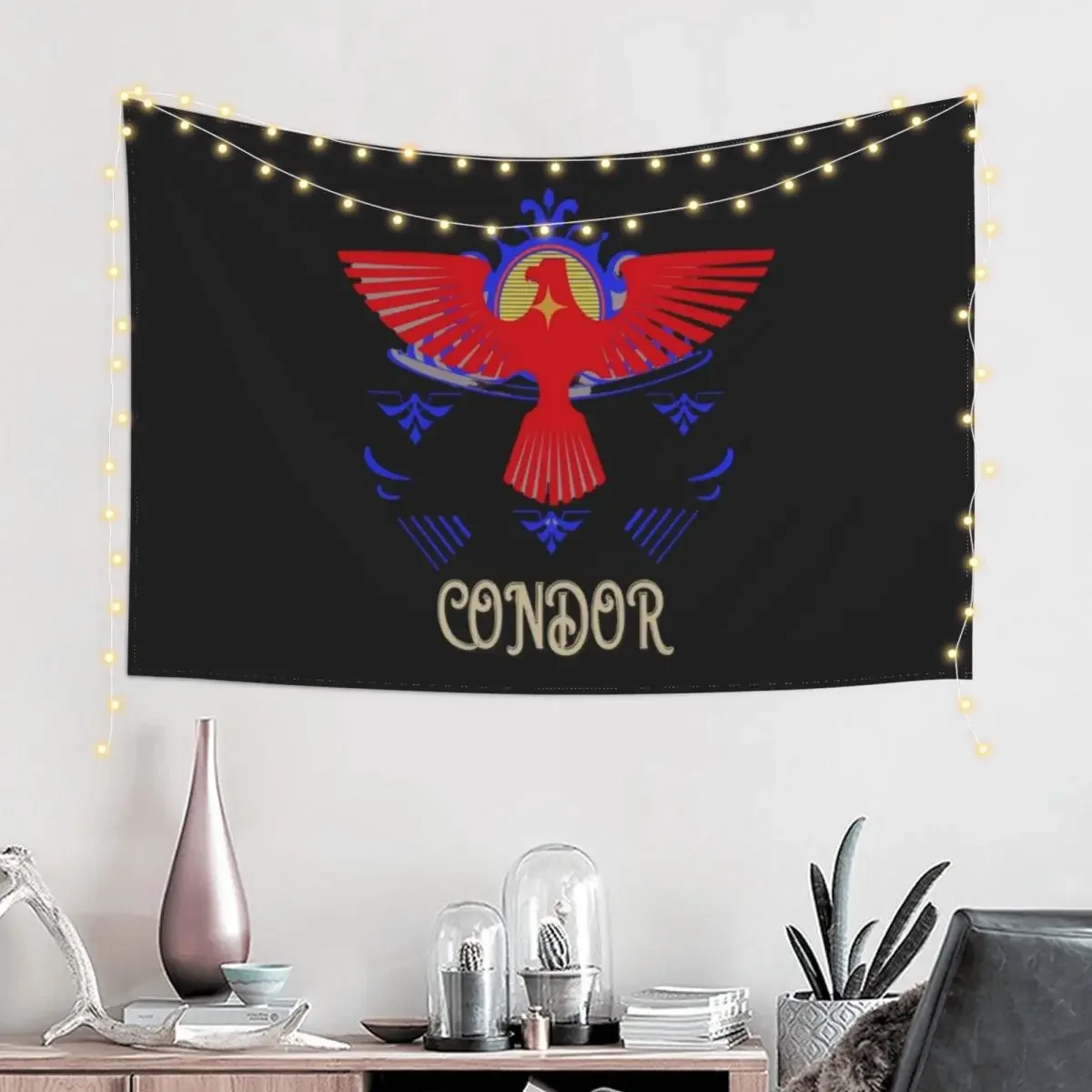 Serenity in Soaring: A Striking Condor Illustration Tapestry Decorations For Room Decoration For Rooms Tapestry