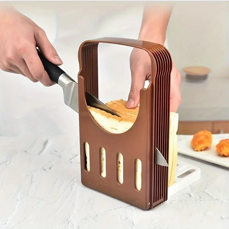 

Toast Bread Slicer Stand Foldable Plastic Cutting Tool Sandwich Cutter Mold Loaf Cutter Rack Baking Tools Kitchen Acceesories