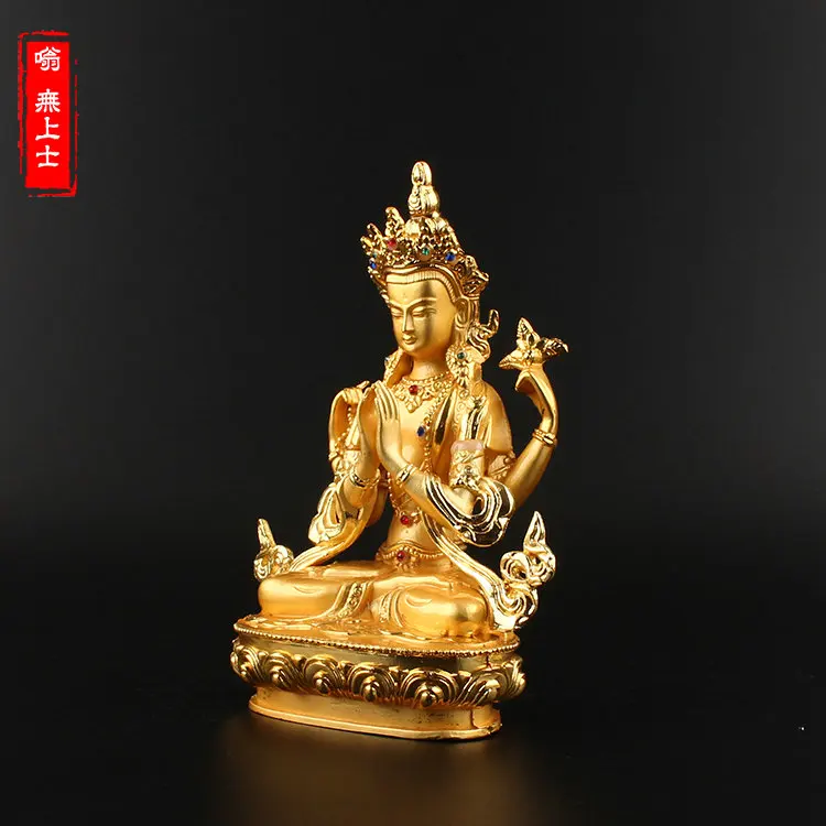 HOT SALE # HOME Shop CAR travel Mascot Buddhism gilding Guanyin Buddha Avalokitesvara statue ornament