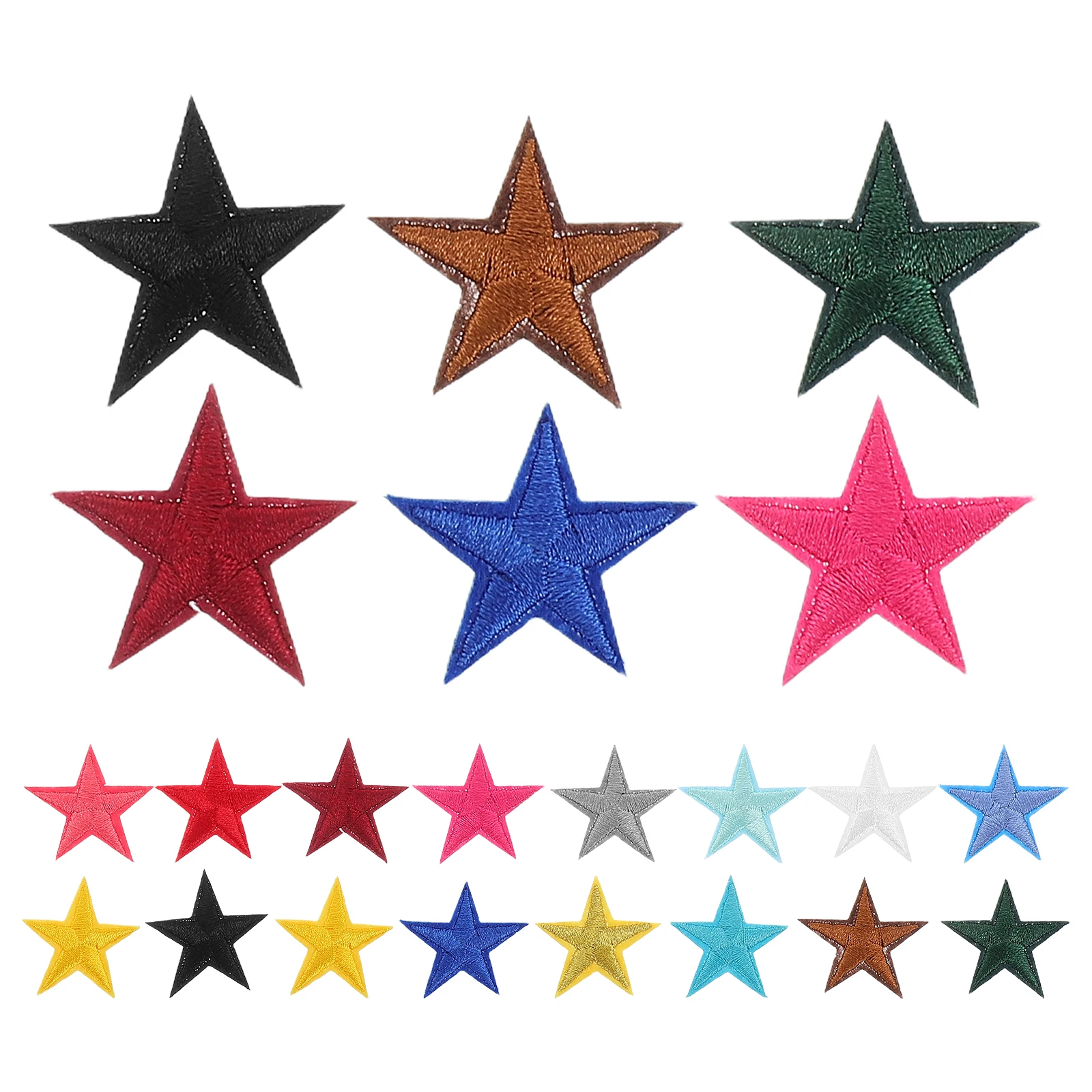 

80 Pcs Pentagram Patch Has Iron Patches Colorful Star Hat Craft Polyester Embroidered Appliques Clothing Repair