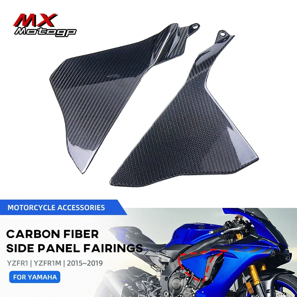 

For YAMAHA YZF R1 R1M 2015-2019 Motorcycle Full Carbon Fiber Upper Small Side Panels Fairings YZFR1 YZF-R1 2016 2017 2018