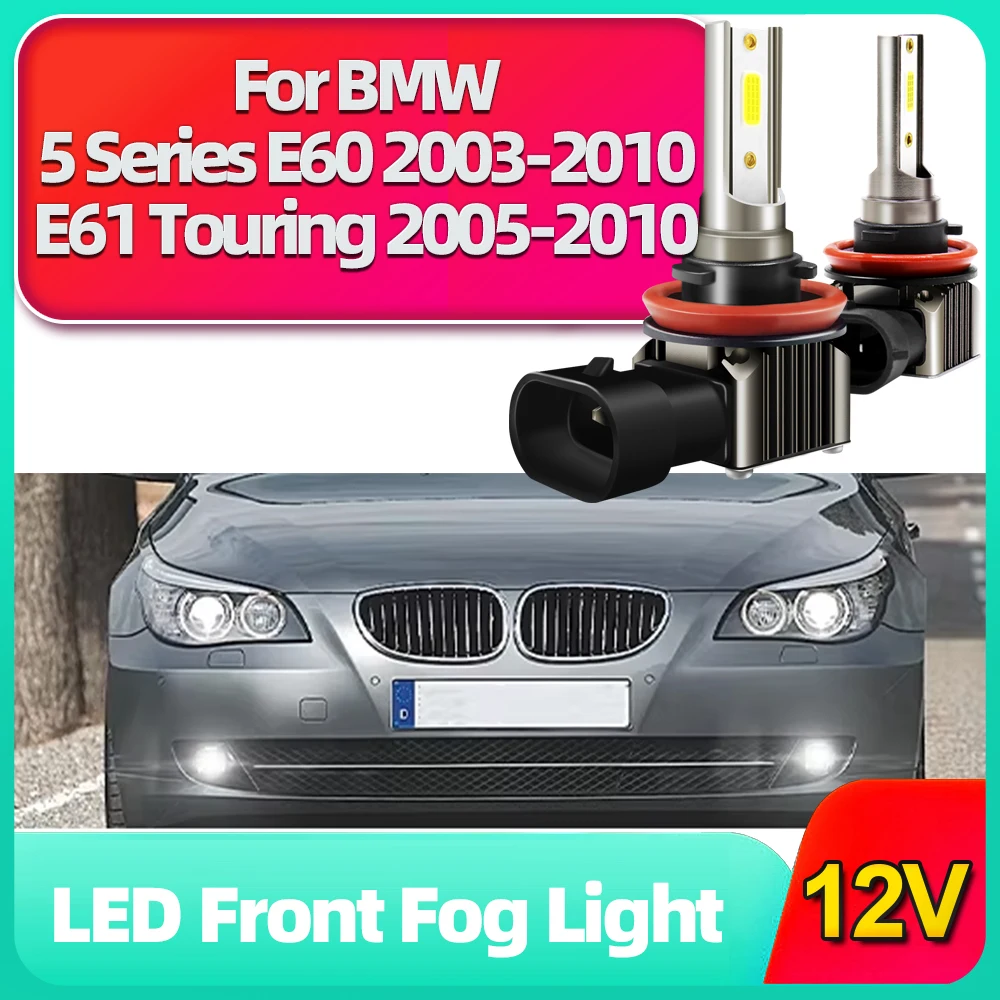 2x LED H8 H11 Fog Lamps 15000LM Bulbs for BMW 5 Series E60 2003-2010 E61 Touring 2005 2006 2007 2008 2009 2010 Car Driving Light