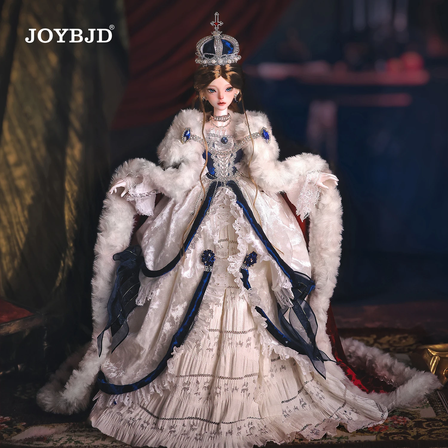 JOYBJD 1/4 Kael BJD دمية مجموعة كاملة خمر ملكة القرون الوسطى مع تاج Muxi الجسم الراتنج لعبة الشكل
