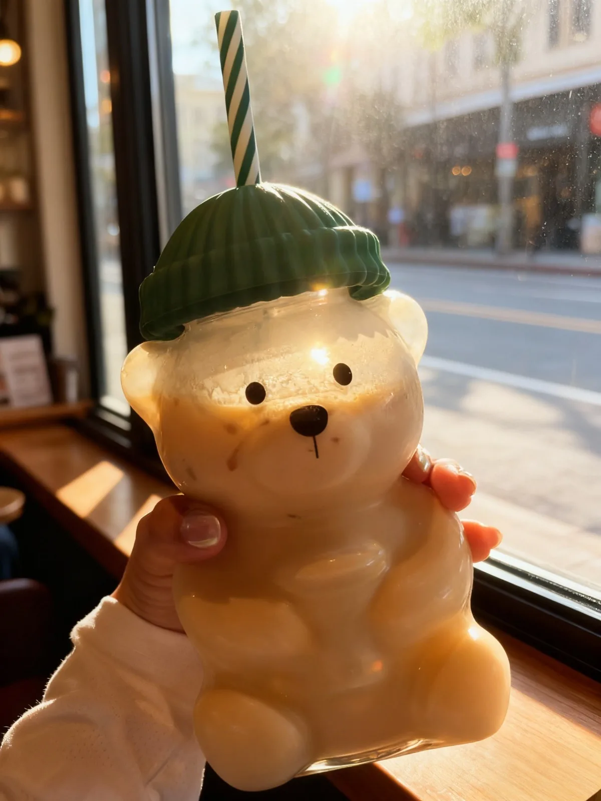 

Cartoon Bear Shaped Coffee Mug Cute Bear Mug Glass Cup with Straw Glasses Cup Birthday Christmas Gifts for Women Kids Friends