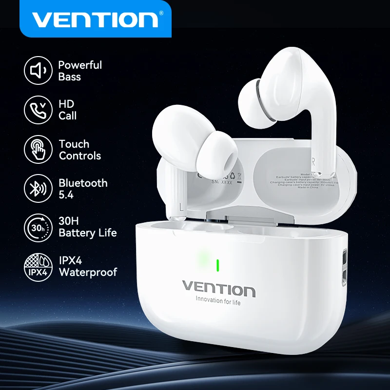 

Vention ECHO LITE E11 Bluetooth Earphones TWS Bluetooth 5.4 HiFi True Wireless Headphones Stereo Sports Earbuds With Mic