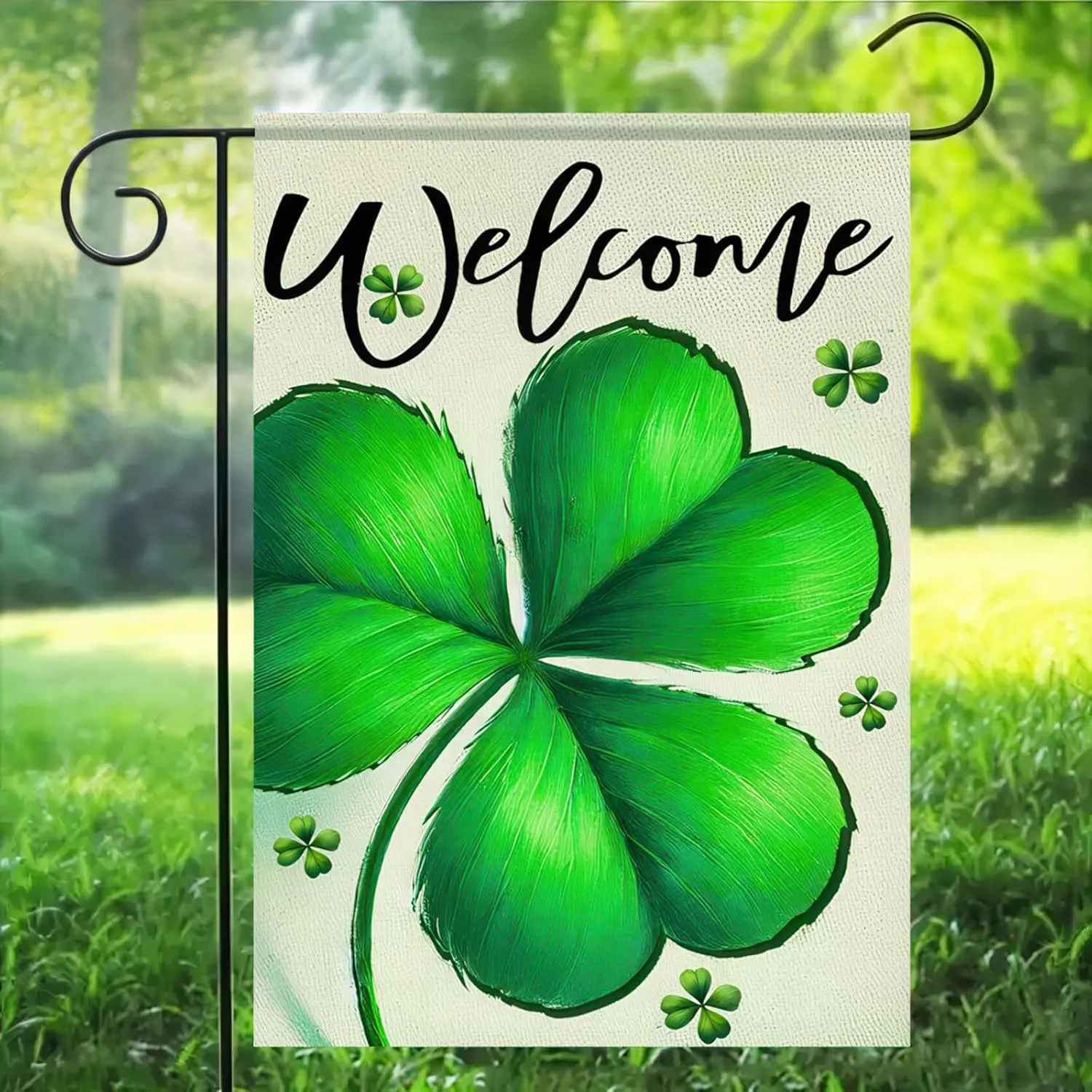 Welcome St Patricks Day Garden Flags 12x18 Inch Double Sided Irish Lucky Shamrock Lucky Shamrocks Yard Decoration Small Seas yyi