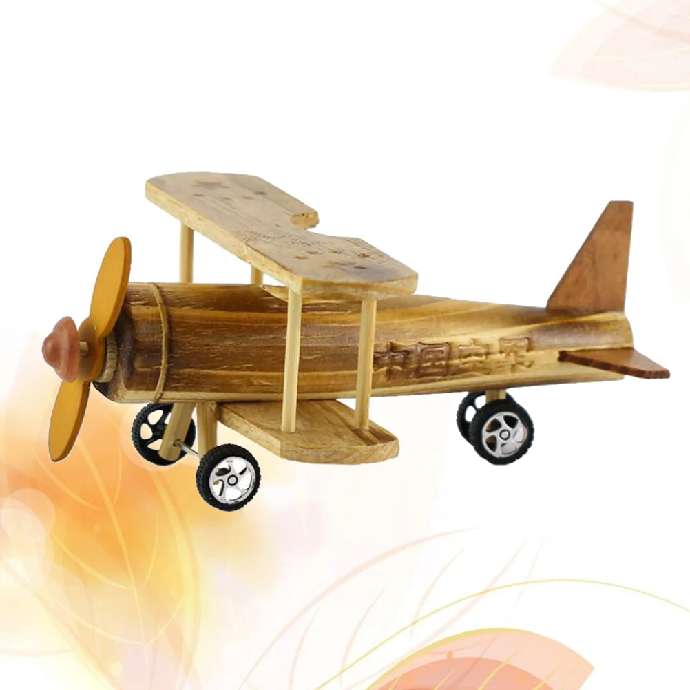 Wood Airplane Toy Toys Aeroplane Model Handcraft Models Bamboo Child Kids Wooden