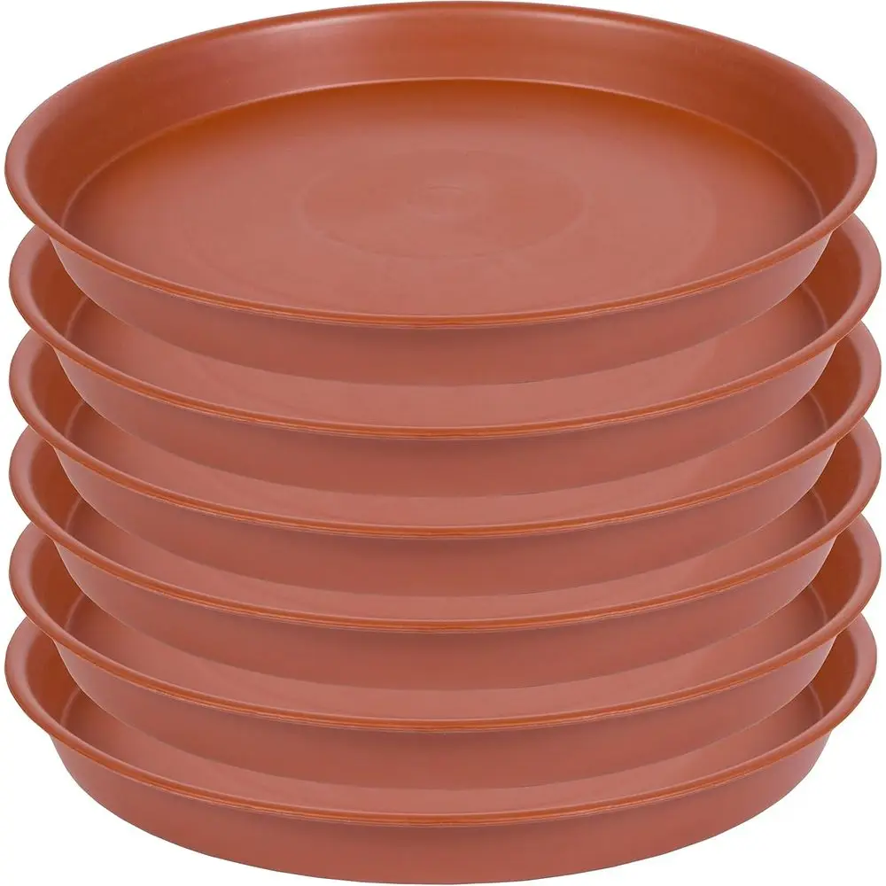 12 Heavy-Duty Plastic Plant Saucer, Round Pot Tray for 11-12 Planters, Terracotta Style