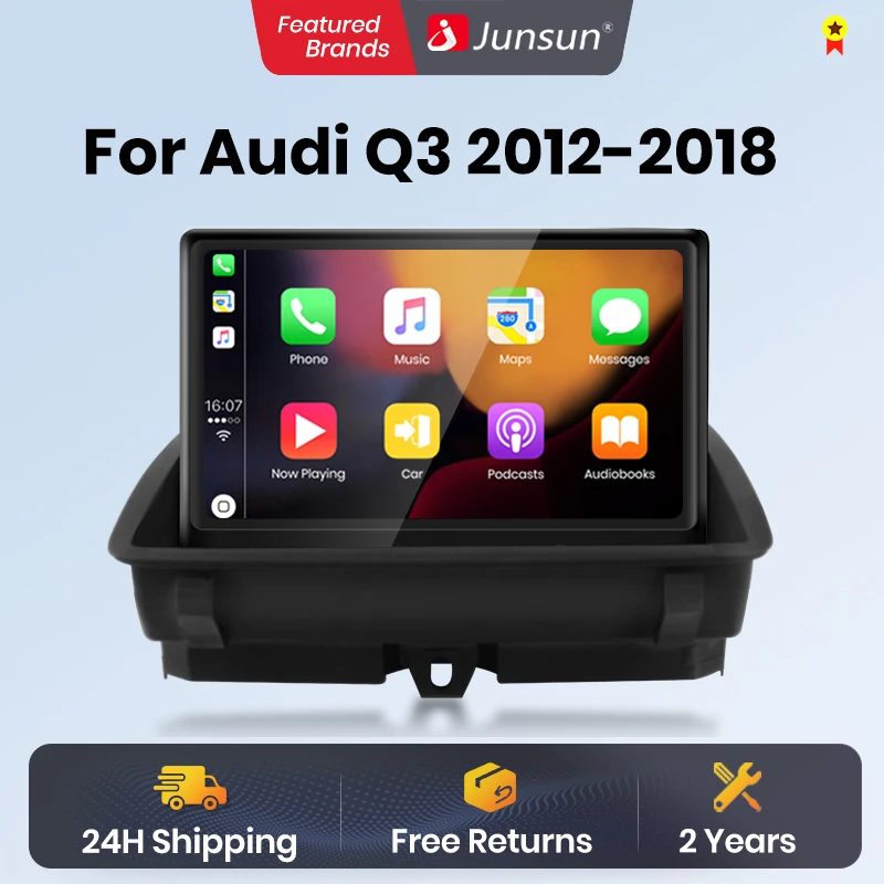 Junsun Wireless CarPlay Andorid Auto Car Radio For Audi Q3 2012 2013 2014 2015 2016 2017 2018 4G WiFi GPS Multimedia Autoradio