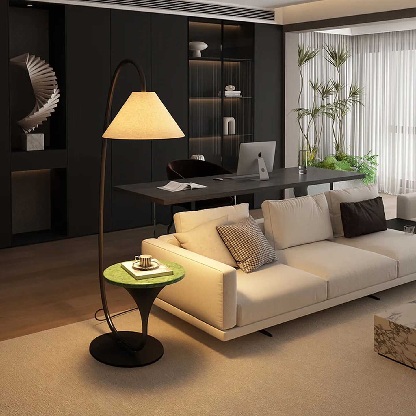 High-end sofa next to the integrated decorative lamp bedroom bedside lamp