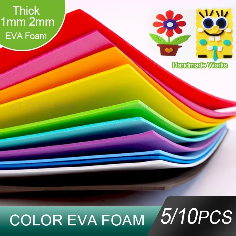 Placa de espuma eva colorida de 1mm 2mm de espessura 20*30cm 50*50cm 50*90cm jardim de infância huanchuang/decoração de casamento/materiais artesanais diy