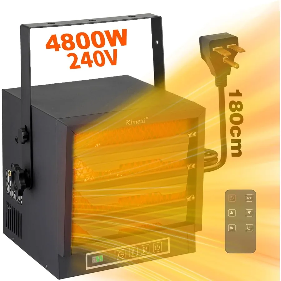 

Электрический гаражный обогреватель, 4800 Вт, 240 В, потолочный магазинный обогреватель для внутреннего использования, подключаемые обогреватели с дистанционным вентилятором, присоединенный от перегрева