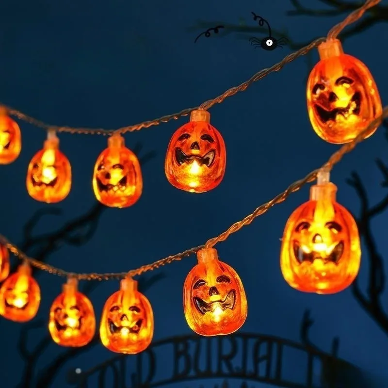 1.5M10Led Halloween Decorations Skull Lights Strings Glowing Horror Props Pendants Bar Atmosphere Scene Layout