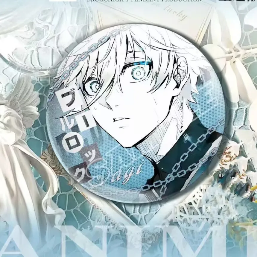 The "Blue Prison" peripheral badge and the "Bee Joy Return, Imperial Shadow, Thousand Pieces" doujin peripheral tinplate badge