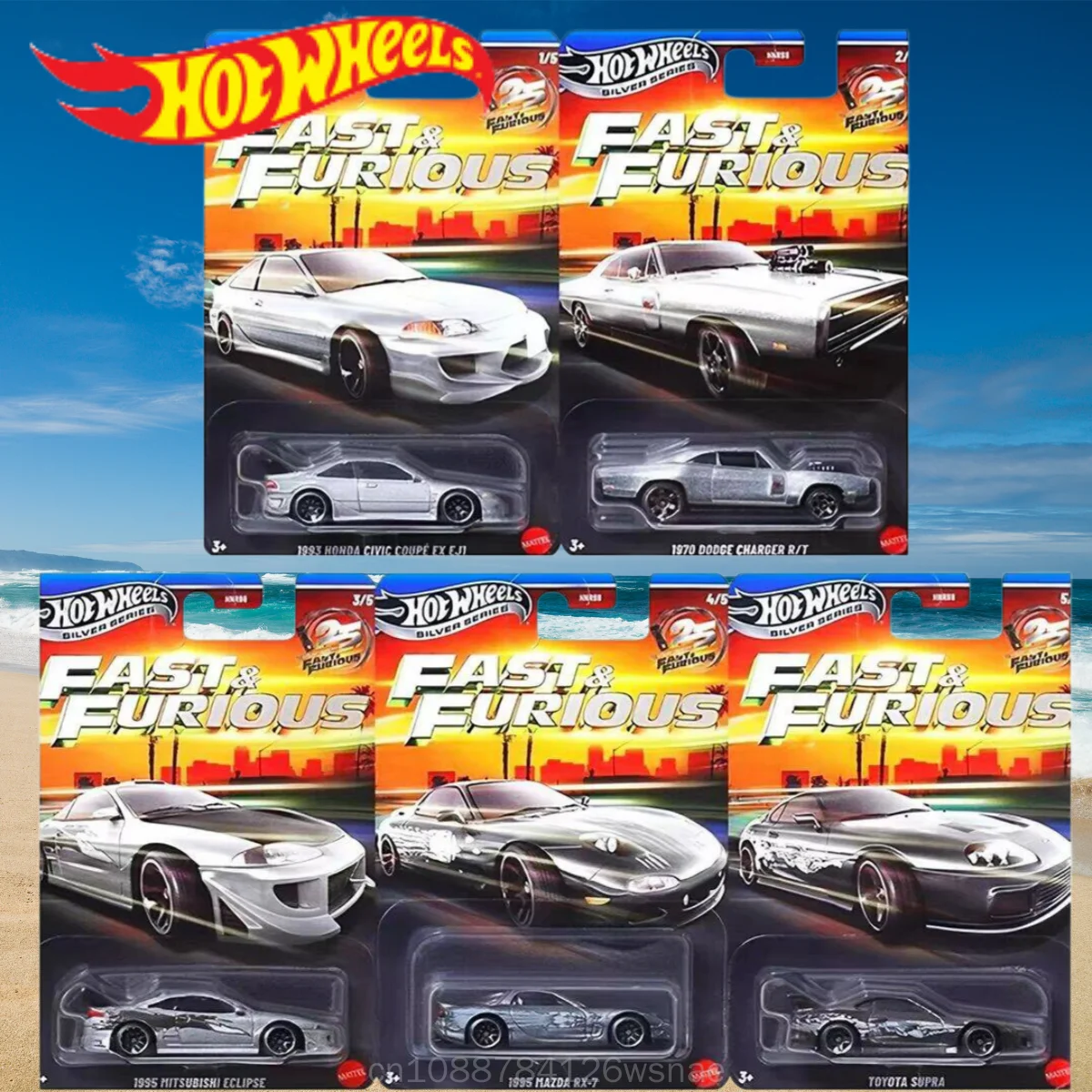 Hot Wheels HNR88 Gdg44 Fast & Furious 6q 1:64 Original en Stock 1970 DODGE TOYOTA SUPRA Coche de Juguete de Metal Fundido a Presión para Regalos de Fans
