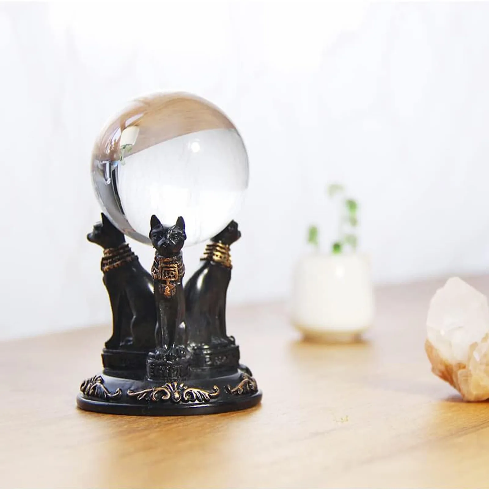 Crystal Ball Holder Animal Figurines Halloween Cosplay Party Diviner Accessories Witch Crystal Divination Prop Demonic Statue