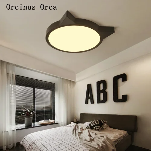 Nordic Modern Simple Cat ceiling lamp Boys  Bedrooms Children's Room lamp Creative Individuality LED Animal  ceiling lamp