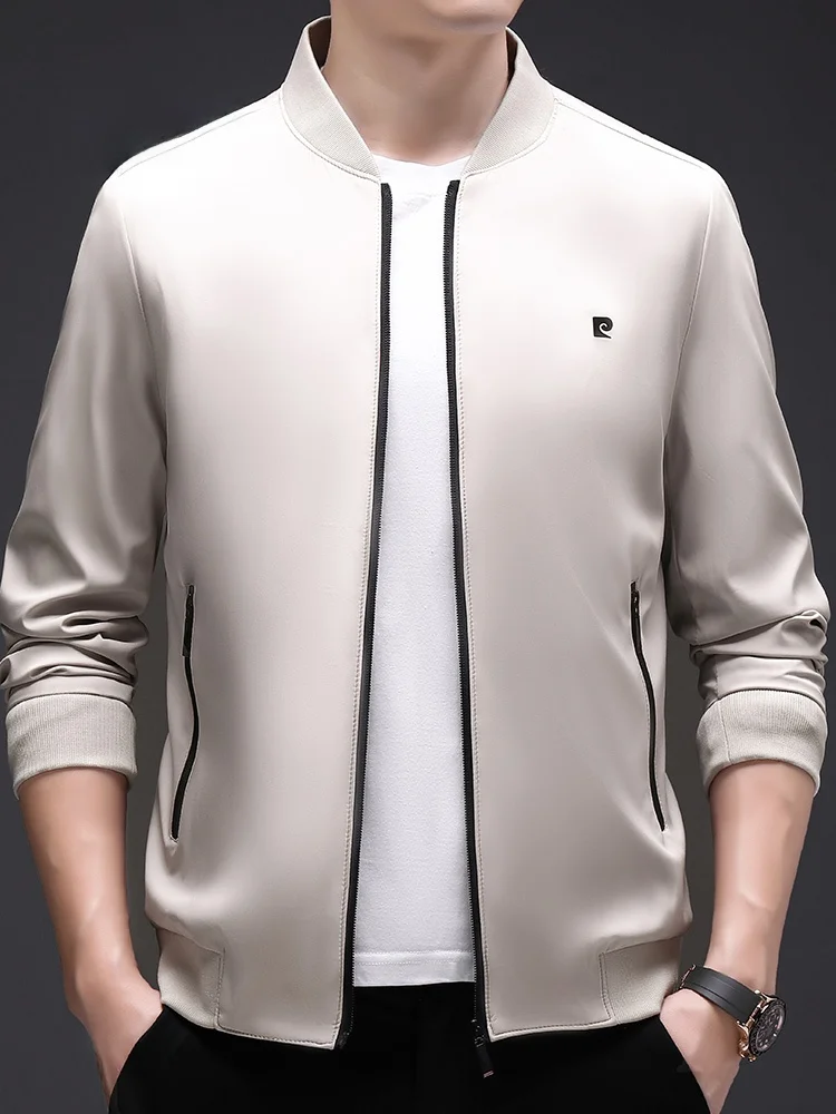 

Pierre Cardin Мужская повседневная деловая куртка Двусторонняя одежда с воротником-стойкой Весна Осень Сезонный полиэстер Нейлон Cosite Fiber